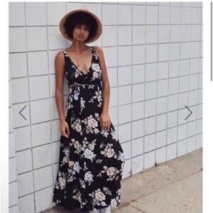 Christy Dawn Sz L Sarita Wrap Floral Maxi Dress Sleeveless